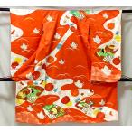  б/у товар натуральный шелк 4 tsu.. перо рисунок "Семь, пять, три" праздник надеты 7 лет девочка женщина .K25003 t