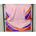  б/у товар натуральный шелк 4 tsu.. перо рисунок "Семь, пять, три" праздник надеты 7 лет девочка женщина .K25005 t