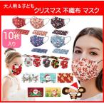 不織布 クリスマスマスク 10枚 大人用  子ども用 不織布 おしゃれ