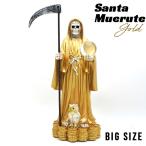 ショッピングサンタ サンタムエルテ オブジェ ゴールド サイズ 約30cm インテリア St.Muerte サンタ・ムエルテ 置物 人形 骸骨 スカル インテリア 飾り 装飾 おしゃれ メキシコ 雑貨
