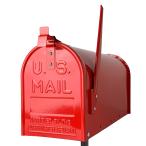 郵便ポスト郵便受けおしゃれかわいい人気アメリカンUSメールボックススタンドお洒落なレッド色ポストpm084（訳あり）