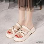 軽量 サンダル レディース ウエッジソール ハイヒール 4cmヒール 厚底サンダル ビーチサンダル 夏 安定感 歩きやすい 疲れない コンフォート サボ サンダル