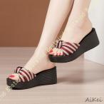 ウエッジソール サンダル 厚底サンダル ミュール サンダル リボン ウェッジソール サンダル ヒール サンダル レディースサンダル かわいい厚底サンダル