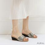 キラキラ ウエッジソール サボサンダル レディース 春夏 サンダル 厚底 ウェッジソール サンダル ミュール レディース ウェッジソール サンダル オープントゥ