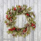 クリスマスリース 飾り ドアリース クリスマス 花輪 玄関リース 玄関飾り おしゃれ 可愛い 果実 松ぼっくり 吊り下げ式 オーナメント 壁掛け 窓 ドア 庭園