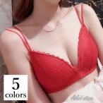 ノンワイヤーブラ レディース ブラジャー ランジェリー レース 花柄 かわいい  女性用 インナー 肌着 三角ブラ