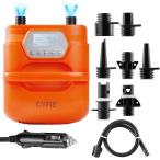 SUP用 電動ポンプ DC12-14.4V シガーライター給電式 空気入れ 20PSI Cyfie 日光可読lcd 7種類のノズル付き 自動停止機能付 電動 インフレータブル
