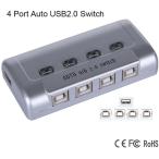 USB切替器 半自動 ES-Tune ホットキー「Ctrl+F11」 4入力1出力 プリンタなどを共有 分配器 セレクター USB2.0端子 USB端子対応 HUB対応