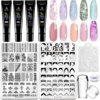 ショッピングネイルアート用品 ネイルイメージプレート 2枚 6点セット カラージェル Biutee ネイルスタンプキット 専用スタンプジェルセット8ml 4色 スタンプ 交換用スタンプヘット