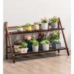 花台 フラワースタンド 2段式 幅  100cm 園芸ラック  花棚 盆栽棚 多肉植物棚 折り畳み  鉢植え  インテリアガーデンスタンド  簡単組み立て