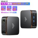 NiPoGi ミニpc N95 mini pc Win11 Pro 16GB DDR4+512GB SSD (PCle3.0 対応可能) 最大3.4GHz 4C/4T 超軽量ミニパソコン 豊富な端子 小型パソコン DP1.4 (E1-N95)