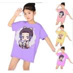 新品 鬼滅の刃 Tシャツ グッズ 子供用 女子用 女の子 冨岡義勇 半袖 親子服 仮装日常服 夏服 ウエア キッズ ゴング丈 鬼滅