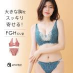 20%OFF 大きいサイズ ブラジャー ショーツ セット カシュクールレース脇高ブラ(R) ブラジャー&ショーツ (FGHカップ) 下着 レディース 女性 aimerfeel
