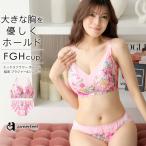 大きいサイズ ブラジャー ショーツ セット 脇高 ブラジャー&ショーツ(FGHカップ) 下着 ブラショーツ 脇肉 女性 レディース 補正ブラ 補正下着