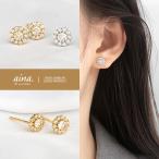 Yahoo! Yahoo!ショッピング(ヤフー ショッピング)ピアス レディース 金属アレルギー対応 ニッケルフリー SV925 プラチナ仕上げ 18金仕上げ K18GP カルナ フラワー 花 小さい 小さめ 両耳用 20代 30代 40代