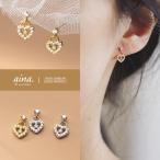 Yahoo! Yahoo!ショッピング(ヤフー ショッピング)ピアス レディース 揺れる 金属アレルギー対応 ニッケルフリー SV925 プラチナ仕上げ 18金仕上げ フェルモ ハート 小さい 小さめ 両耳用