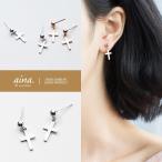 Yahoo! Yahoo!ショッピング(ヤフー ショッピング)ピアス レディース 揺れる 金属アレルギー対応 ニッケルフリー SV925 プラチナ仕上げ 18金仕上げ クロス 十字架 プレート 両耳用