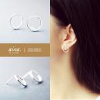 Yahoo! Yahoo!ショッピング(ヤフー ショッピング)ピアス レディース 金属アレルギー対応 ニッケルフリー SV925 プラチナ仕上げ ラウンド サークル セルクル 両耳用 20代 30代 40代