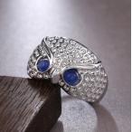 Yahoo! Yahoo!ショッピング(ヤフー ショッピング)リング 青い目 フクロウ モチーフ バード 指輪 リング アクセサリー ふくろう 梟 アニマル シルバー リング 指輪 シンプル お洒落アイテム  在庫限り