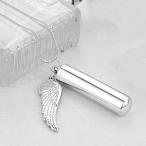 Yahoo! Yahoo!ショッピング(ヤフー ショッピング)ネックレス カプセル 天使の羽根付き 遺骨ネックレス 羽 クロス ウイング ジュエリー チェーン付き アクセサリー メモリアルネックレス  在庫限り