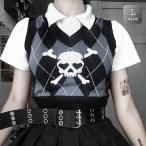  вязаный лучший череп a-ga il в клетку L tops Корея мода Short tops свитер stage костюм hip-hop Street ограниченное количество 