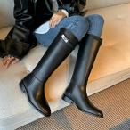  сапоги ботинки женский натуральная кожа длинный engineer boots прекрасный ножек жокей ботинки надеть обувь ... толщина низ casual сапоги чёрный большой 