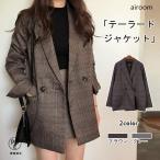 ショッピング秋 ジャケット テーラードジャケット レディース 細身「春/秋」袖スリット入りグレンチェックテーラードジャケットストレッチ レディース 40代 50代