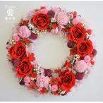 プリザーブドフラワーリース赤いバラ...