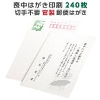 喪中はがき 寒中見舞い 印刷 240枚 官製 郵便ハガキ 用紙 年賀欠礼 名入れ 帰蝶堂