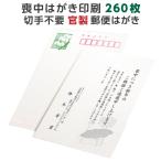 喪中はがき 寒中見舞い 印刷 260枚 官製 郵便ハガキ 用紙 年賀欠礼 名入れ 帰蝶堂