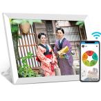 Dxmart 10.1インチWiFiデジタルフォトフレーム、IPSタッチスクリーンスマートクラウドフォトフレーム、16GBストレージ、APP経由