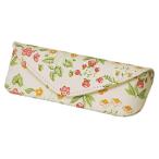 メガネケース　フラワー　花柄　日本製生地/薄い緑色の葉　HY-2 WH/092740（取）パール