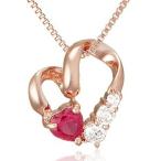 Yahoo! Yahoo!ショッピング(ヤフー ショッピング)Jean Clara（ジーンクララ）/シンセティックルビー＆キュービック　オープンハート シルバーペンダント　ピンクゴールドカラー JN-174PG/SR（取寄せ/代引不可）