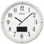 SEIKO セイコー/ハイブリッドソーラー 電波掛時計 電波クロック 掛け時計 秒針なし 2針 見やすい おしゃれ オフィス シンプル/白パールメタリック SF244W