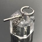 ピアスステンレス３１６Ｌ片耳用e韓国ファッション　GD　BTS　シルバースティック&Ｗチェーンフープ