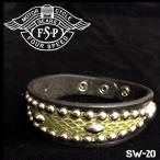 Yahoo! Yahoo!ショッピング(ヤフー ショッピング)ajito FourSpeed フォースピード スタッズ ストーン レザーブレスレット バイカーアクセサリー アイボリー （sw-20/BLACK×KHAKI）