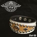Yahoo! Yahoo!ショッピング(ヤフー ショッピング)ajito FourSpeed フォースピード スタッズ ストーン レザーブレスレット バイカーアクセサリー アイボリー （sw-20/IVORY×BROWN）