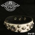 Yahoo! Yahoo!ショッピング(ヤフー ショッピング)ajito FourSpeed フォースピード スタッズ ストーン レザーブレスレット バイカーアクセサリー アイボリー （sw-20/IVORY×CLEAR）