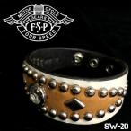 Yahoo! Yahoo!ショッピング(ヤフー ショッピング)ajito FourSpeed フォースピード スタッズ ストーン レザーブレスレット バイカーアクセサリー アイボリー メンズ（sw-20/IVORY×BROWN）