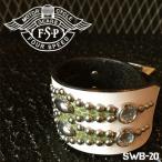 Yahoo! Yahoo!ショッピング(ヤフー ショッピング)ajito FourSpeed フォースピード スタッズ ストーン レザーブレスレット バイカーアクセサリー  メンズ（swb-20ka・アイボリー×カーキ）