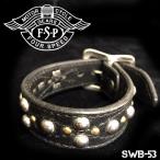 ajito FourSpeed フォースピード スタッズ ストーン レザーブレスレット バイカーアクセサリー アイボリー メンズ（swb-53/BLACK）