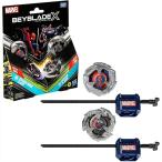 【Marvel】 ベイブレード X マーベルコラボ スパイダーマン 3-60F vs ヴェノム 3-80N マルチパックセット 右スピントップ2個＆ランチャー付き/回転玩具/コマ/