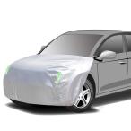 ボンネット保護カバー 防炎フロント保護カバー 裏起毛タイプ 防塵 蛍光反射ストリップ付き ゴムバンドで長さを調整 SUV車用 オフロード車用