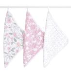 エイデンアンドアネイ ウォッシュクロス 3枚セット モンフルール【ABAWCC30008】お口ふき 沐浴 お風呂 ダブルガーゼ ループ付き 入園準備