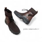 ショッピングニットブーツ 2025秋冬新入荷 yuko imanishi+ ユウコイマニシプラス ブーツ ニットブーツ 本革 KIYO 靴 716039 br