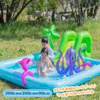 【在庫処分】ビニールプール シーアニマルプール BIGサイズ 水遊び 家庭用プール フロート付き 滑り台付きプール ファミリープール 輪投げ 噴水プール