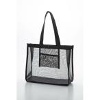 4985396017831 【10個入】 透明ビニールバッグ メッシュバッグ ボタン付き MB−3528BK黒 90837【キャンセル不可】