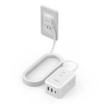 延長コード 2m 電源タップ usb付き usb-c コンセント type-c タコ足配線 テーブルタップ TESSAN 3ACコンセント US