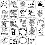 heizi stencil сиденье цветок животное рисунок иллюстрации алфавит блокнот .. шаблон stencil plate 24 шт. комплект 