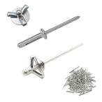 BIUTEFOR ブラインドリベット 60個セット 直径 4.8mm アルミ合金 アルミニウム 耐食 耐圧 シルバー折りたたみブラインドリベット